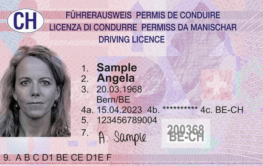 Esempio di patente di guida
